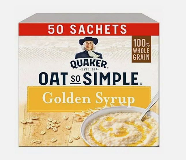 Quaker Oat So Simple Golden Syrup Porridge Sachets, 50 x 36 g