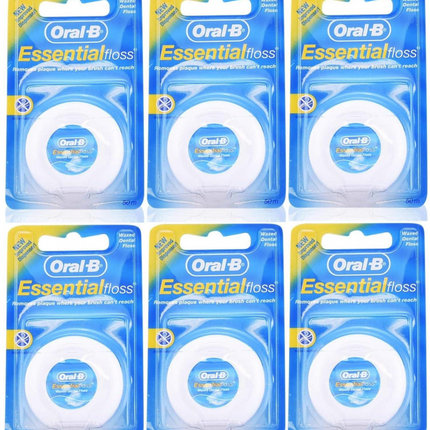 Oral-B Essential Dental Floss Regular 50 m 96171 (Pack of 6)