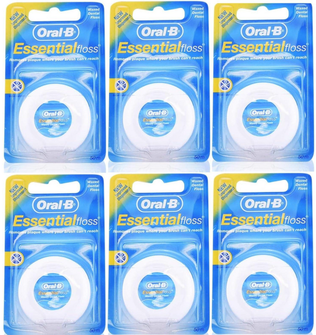 Oral-B Essential Dental Floss Regular 50 m 96171 (Pack of 6)