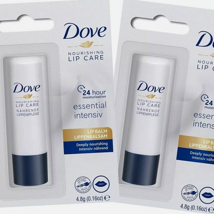 x2 Dove Nourishing Lip Care Essential Lip Balm