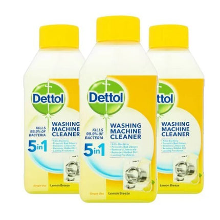3 x Dettol Washing Machine Cleaner Lemon Breeze 250ml Removes Limescale And Dirt