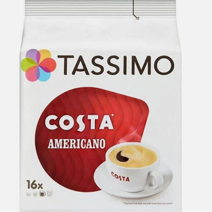 Tassimo Costa Americano Coffee Large Cup Size 220ml T Disc Pods