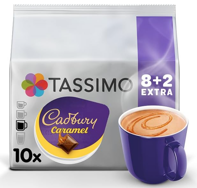 Tassimo Cadbury Caramel Hot Chocolate Pods x10 (Pack of 5, Total 50 Drinks)