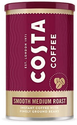 Costa Coffee Smooth Medium Roast Instant Coffee 6 x 100g, Coffee Strength 3