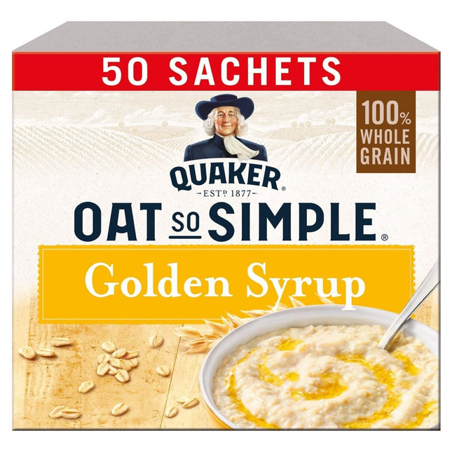 Quaker Oat So Simple Golden Syrup Porridge Sachets, 50 x 36 g