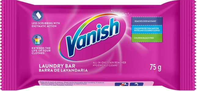 Vanish Stain Remover Pre-Wash Bar 75g Per Bar Laundry Washing